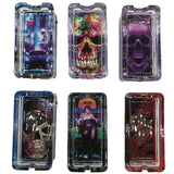 Glass Ashtray with LED Light Design - 6 Pieces Per Retail Ready Display 23103