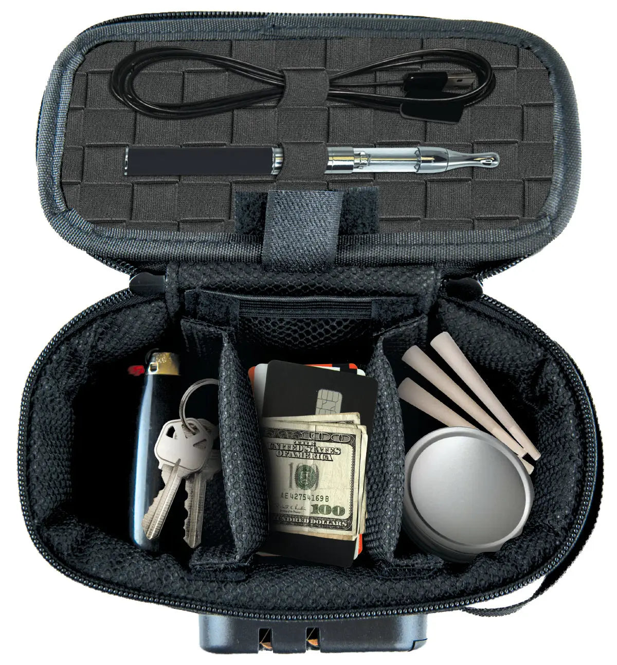 Smell Proof Small Canvas Lock Bag with Tool Organizer - 6 Pieces Per Retail Ready Display 23114 SMOKEZILLA