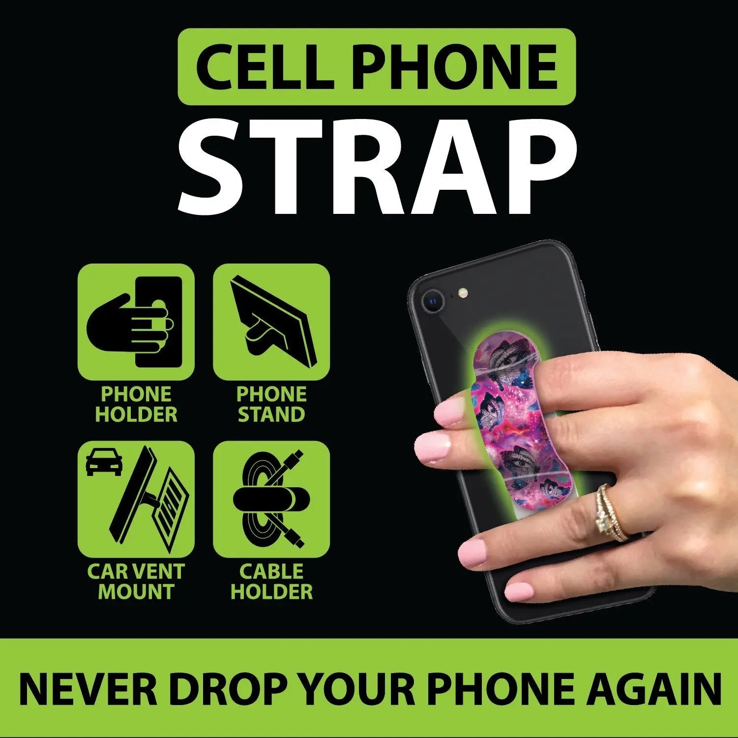 Cell Phone Strap Attachment - 12 Pieces Per Retail Ready Display 23115 GADGET GEAR