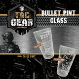 WHOLESALE TAC GEAR BULLET PINT GLASS 6 PIECES PER DISPLAY 23151