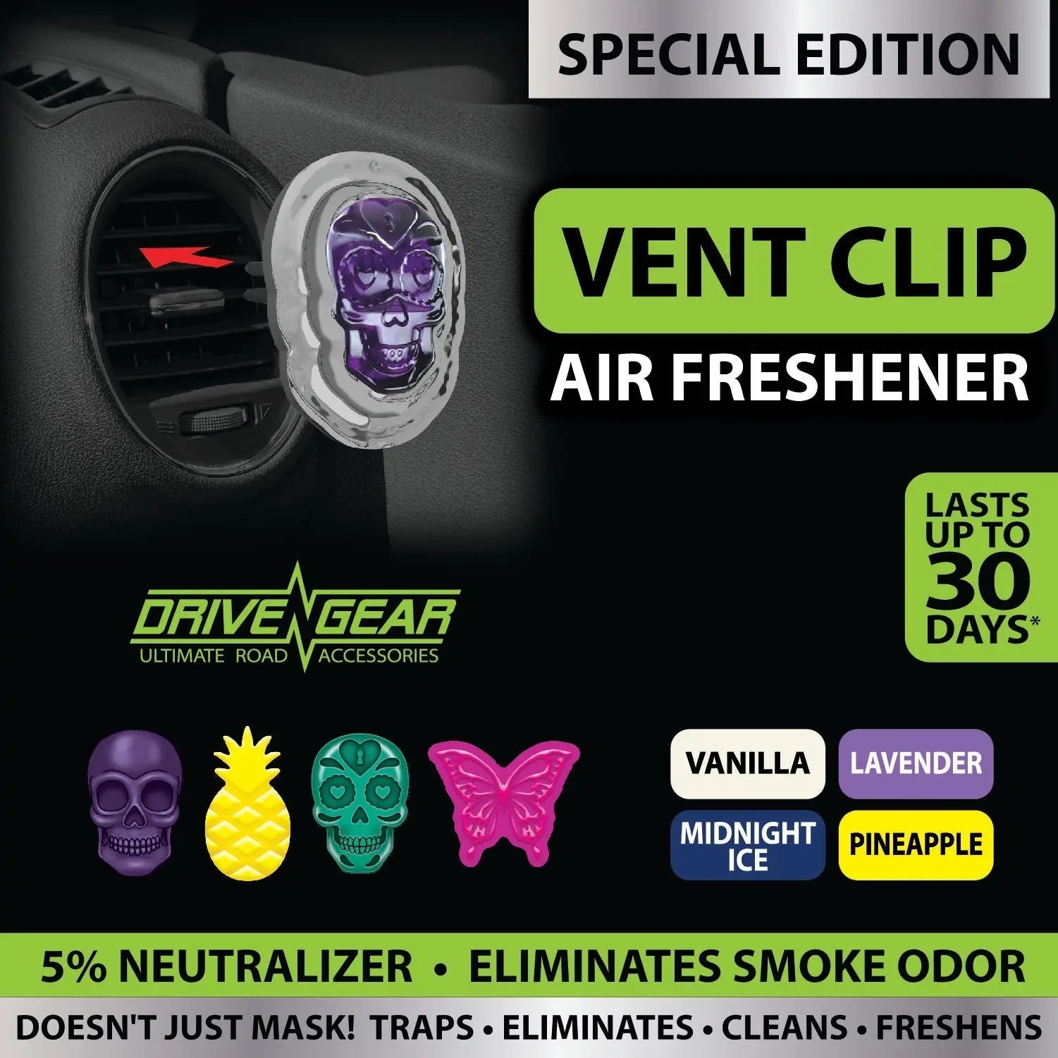 Air Freshener with Vent Clip - 12 Pieces Per Retail Ready Display 23161 GADGET GEAR