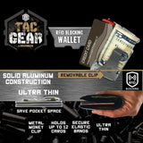 Patriotic RFID Blocking Thin Wallet with Clip - 6 Pieces Per Retail Ready Display 23196 TAC GEAR