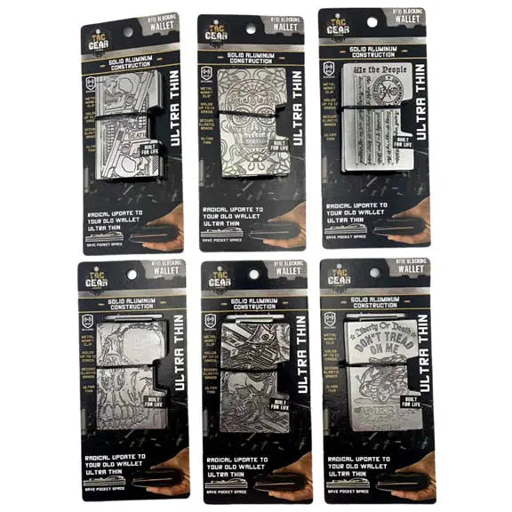 Patriotic RFID Blocking Thin Wallet with Clip - 6 Pieces Per Retail Ready Display 23196 TAC GEAR