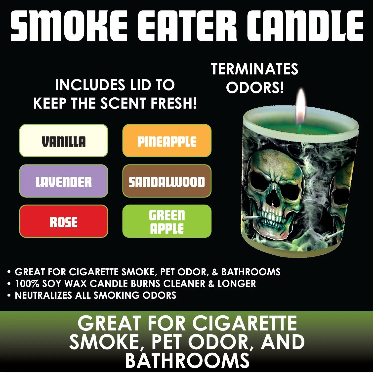 Smoke Eater Candle - 6 Pieces Per Retail Ready Display 23209 SMOKEZILLA
