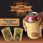 Wood Insulated Can and Bottle Cooler - 6 Pieces Per Retail Ready Display 23222 POLAR GEAR