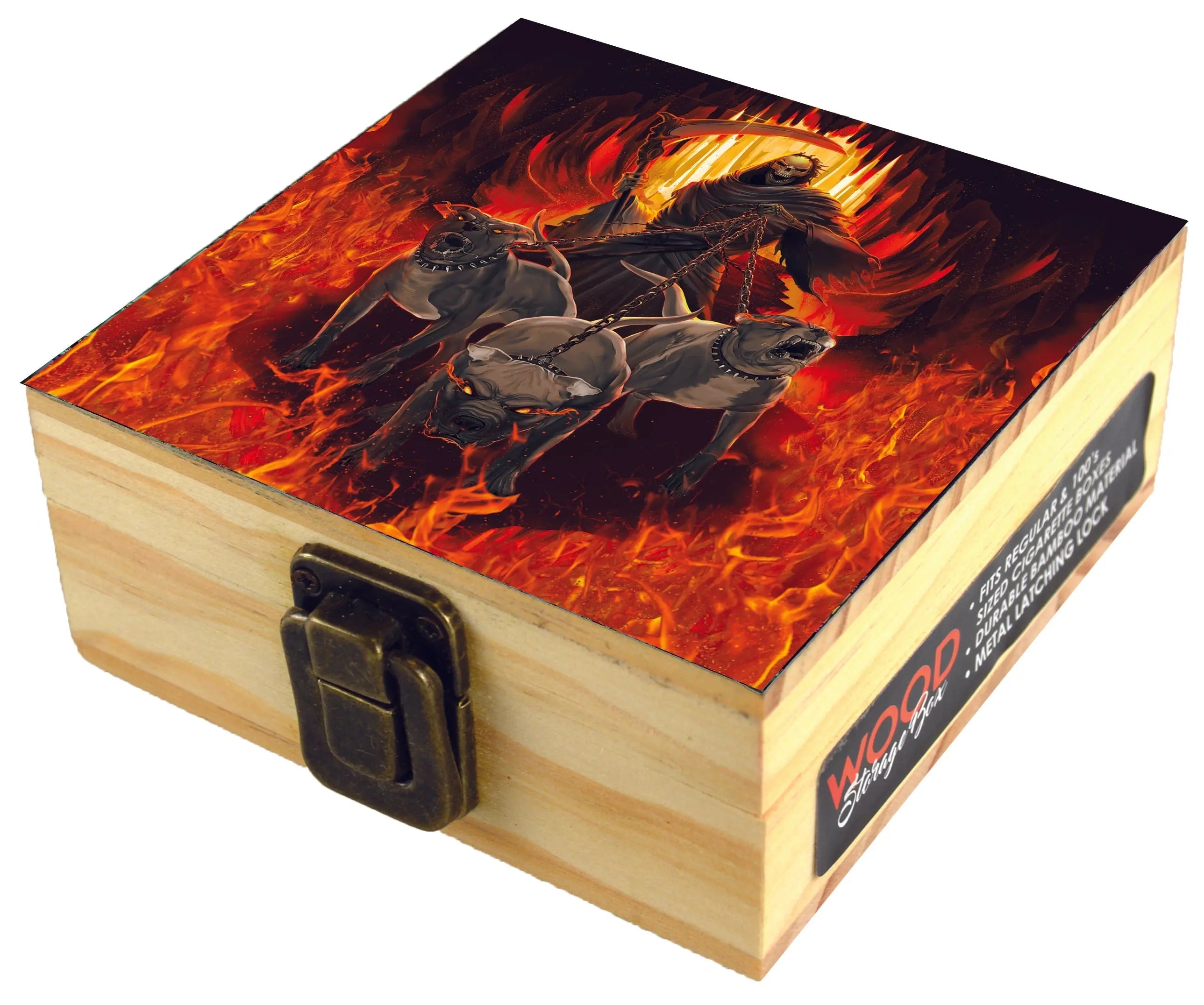 Wood Storage Box with Metal Latch - 6 Pieces Per Retail Ready Display 23224 SMOKEZILLA