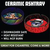 Ceramic Ashtray with Assorted Designs - 6 Pieces Per Retail Ready Display 23226