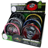 Ceramic Ashtray with Assorted Designs - 6 Pieces Per Retail Ready Display 23226