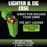 Plastic Lighter and Cigarette Case - 24 Pieces Per Retail Ready Display 23240