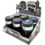Printed Lid Butt Bucket Ashtray with Power Exhaust Fan - 6 Pieces Per Retail Ready Display 23255