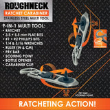 Multi-Tool 9-In-1 Ratchet Carabiner - 6 Pieces Per Retail Ready Display 23281 ROUGHNECK