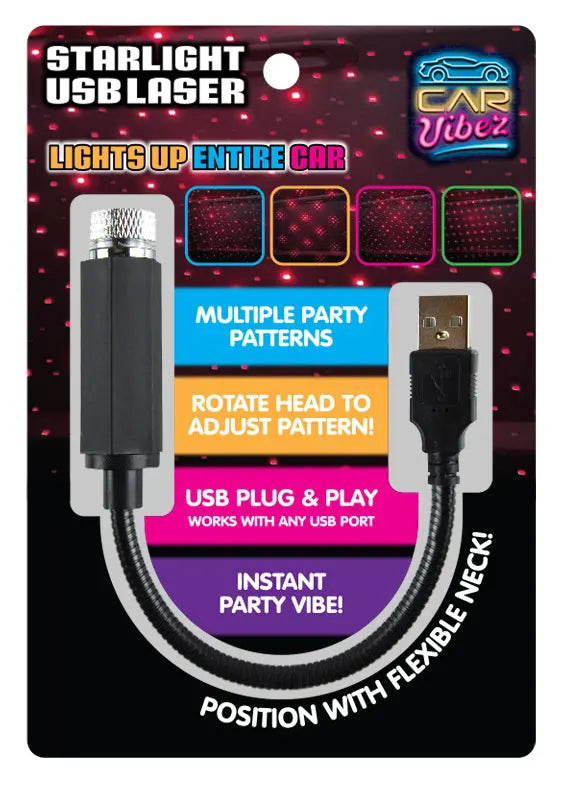 Car Mood Starlight USB Laser - 6 Pieces Per Retail Ready Display 23306 CAR VIBEZ