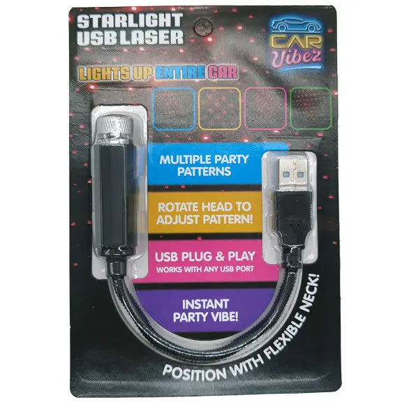 Car Mood Starlight USB Laser - 6 Pieces Per Retail Ready Display 23306 CAR VIBEZ
