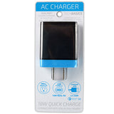 AC Wall Charger with Dual USB / USB-C Ports 18W - 6 Pieces Per Retail Ready Display 23312