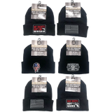 Patriotic Cuffed Knit Hat Beanie with Tac Gear Patch - 6 Pieces Per Retail Ready Display 23504 TAC GEAR
