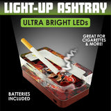 Glass Ashtray with LED Light-Up Design - 6 Pieces Per Retail Ready Display 23522