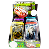 Glass Ashtray with LED Light-Up Design - 6 Pieces Per Retail Ready Display 23522