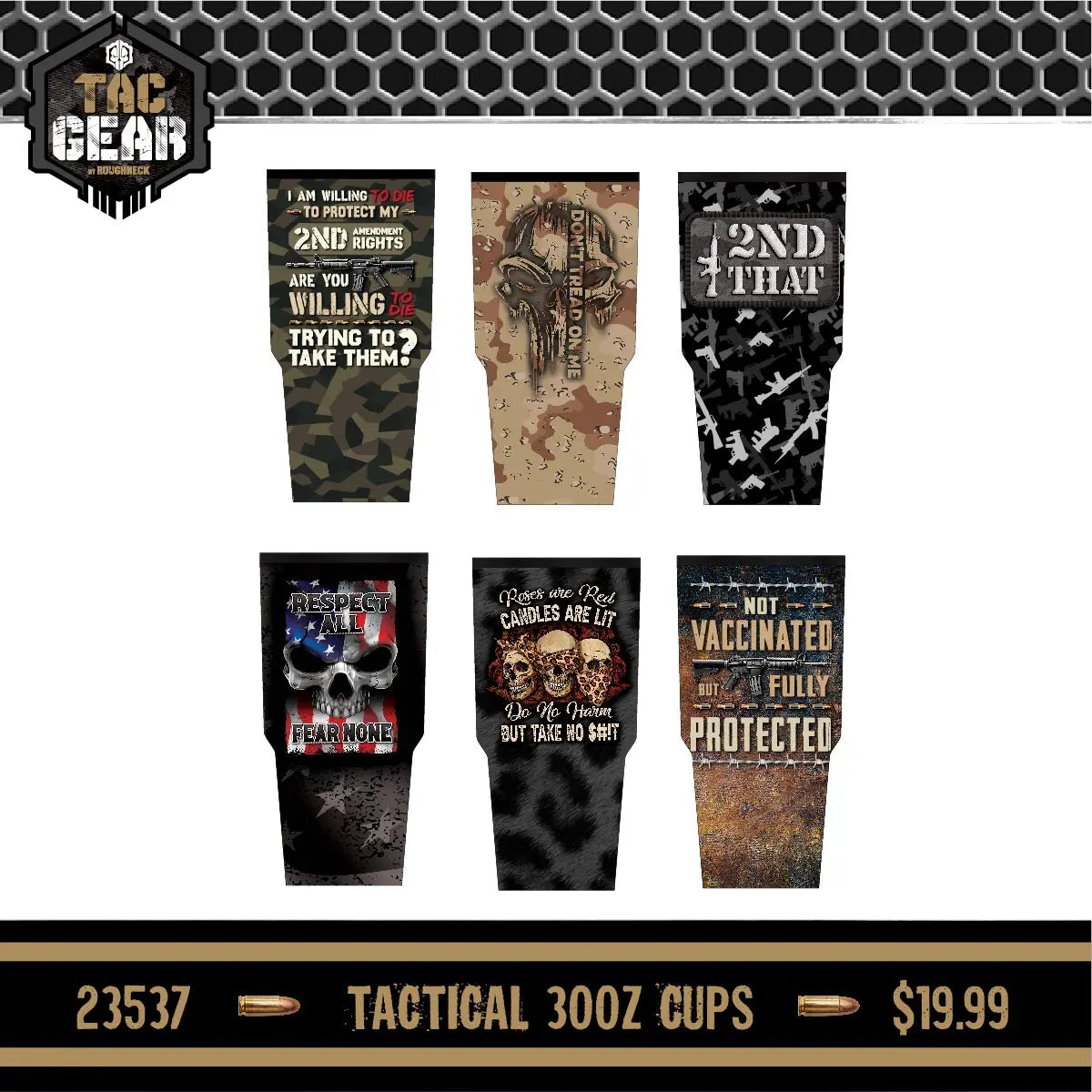 Patriotic Tac Gear Hat and Insulated Cup Assortment Floor Display - 72 Pieces Per Retail Ready Display 88448 TAC GEAR