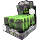Glow In The Dark Flip Top Torch Lighter - 15 Pieces Per Retail Ready Display 23602