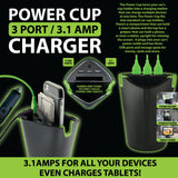 Cup Holder Multi-Port Charger - 2 Pieces Per Pack 23628
