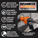 Car Charger  DC Dual Port USB / USB-C with Flashlight - 6 Pieces Per Retail Ready Display 23693 ROUGHNECK