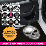 Car Door Light Projector with Assorted Designs - 6 Pieces Per Retail Ready Display 23694 CAR VIBEZ