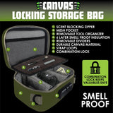Smell Proof Canvas Printed Lock Bag with Tool Organizer - 4 Pieces Per Retail Ready Display 23720 SMOKEZILLA