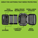 Smell Proof Canvas Printed Lock Bag with Tool Organizer - 4 Pieces Per Retail Ready Display 23720 SMOKEZILLA