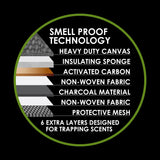 Smell Proof Canvas Printed Lock Bag with Tool Organizer - 4 Pieces Per Retail Ready Display 23720 SMOKEZILLA