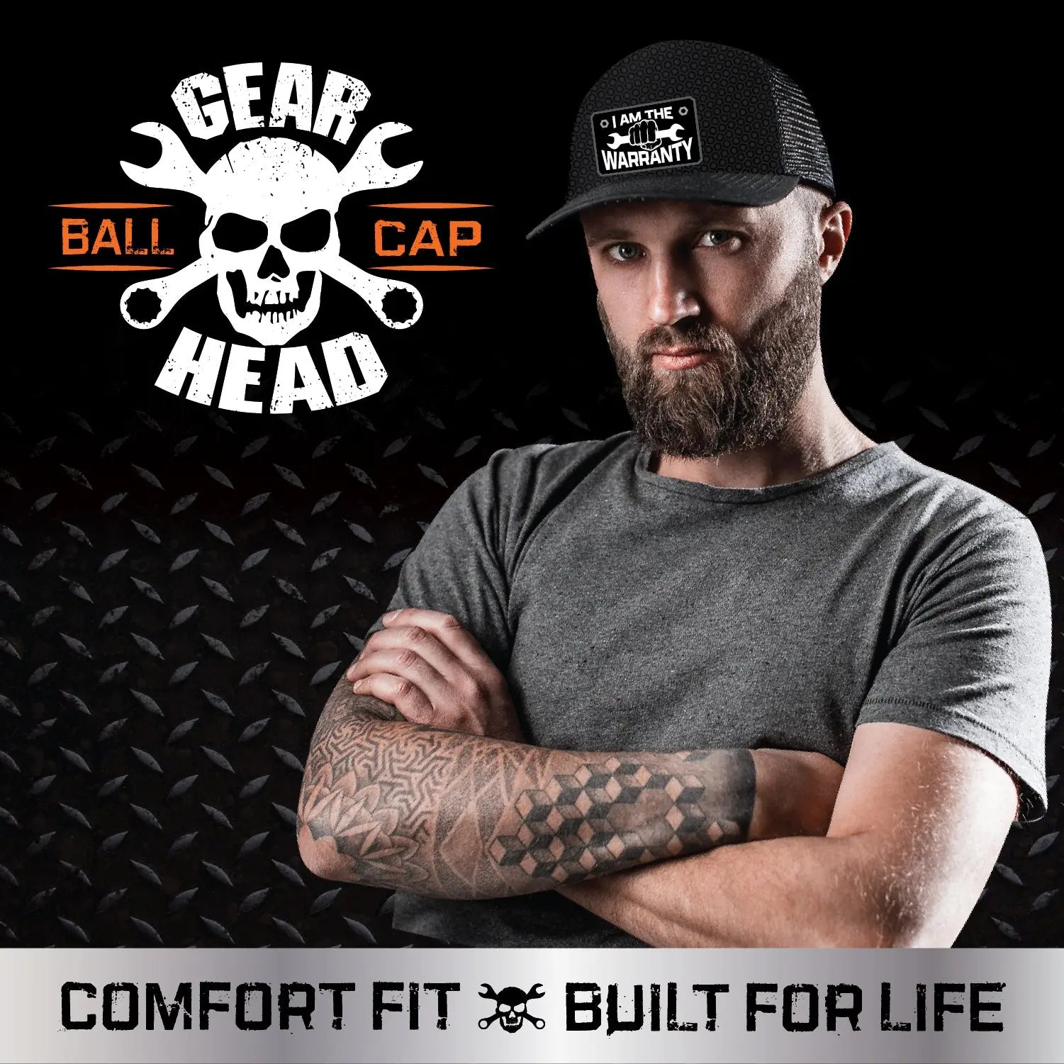 Mechanic Trucker Hat Gear Head Ball Caps - 6 Pieces Per Retail Ready Display 23753 TAC GEAR