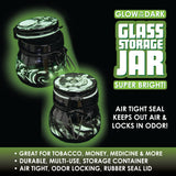 Glow In The Dark Glass Storage Jar- 6 Pieces Per Retail Ready Display 23960