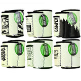 Neoprene Glow in The Dark Bottle Suit Coozie with Cigarette Pouch - 6 Pieces Per Retail Ready Display 24192