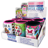 WHOLESALE RHINESTONE CAN COOLER 6 PIECES PER DISPLAY 24236