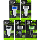 Car Charger Dual Port USB / USB-C 2.4 Amp - 6 Pieces Per Retail Ready Display 24491