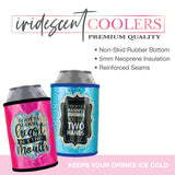 Neoprene Iridescent Can and Bottle Cooler - 6 Pieces Per Retail Ready Display 24676
