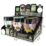 3D Molded Sugar Skull Butt Bucket Ashtray - 6 Pieces Per Retail Ready Display 24709