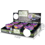 Metal 4 Piece Rainbow Grinder with Magnetic Closure - 6 Pieces Per Retail Ready Display 24839