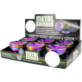 Metal 4 Piece Rainbow Grinder with Magnetic Closure - 6 Pieces Per Retail Ready Display 24839
