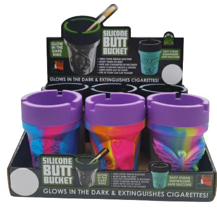 Silicone Butt Bucket Ashtray - 6 Per Retail Ready Display 25428 SMOKEZILLA