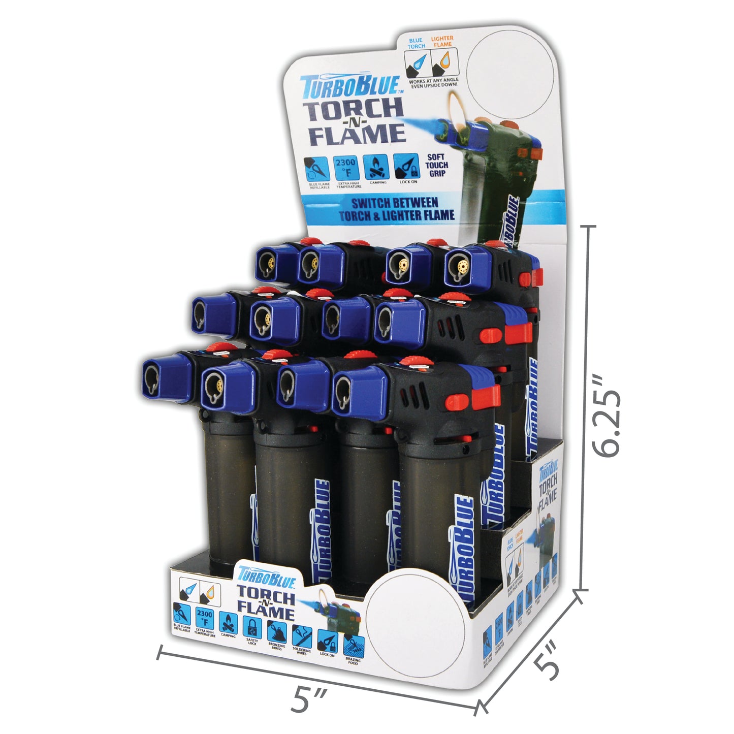 ITEM NUMBER 025557 TWO FLAME TORCH BLUE XXL TORCH 12 PIECES PER DISPLAY