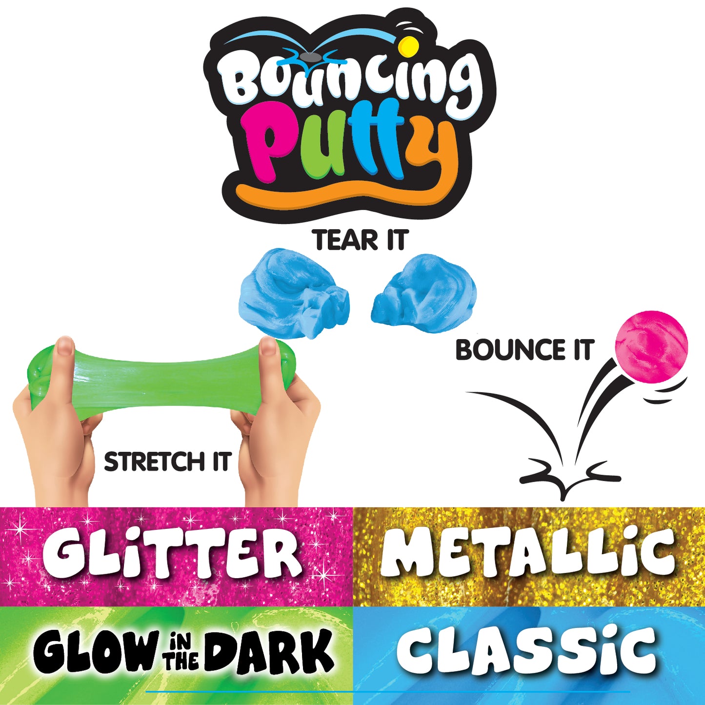 ITEM NUMBER 025617 CARDED BOUNCING PUTTY 12 PIECES PER DISPLAY