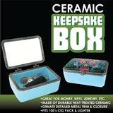 Ceramic Storage Box with Metal Trim - 6 Pieces Per Retail Ready Display 25623