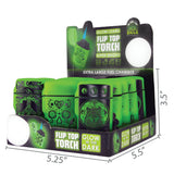 Glow-in-the-Dark Flip Top Torch Lighter Display Specs
