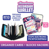 Aluminum Accordion RFID Blocking Wallet- 8 Pieces Per Retail Ready Display 25688