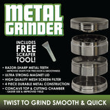 Metal 4 Piece Grinder with Concave Top 63Mm - 6 Pieces Per Retail Ready Display 25911