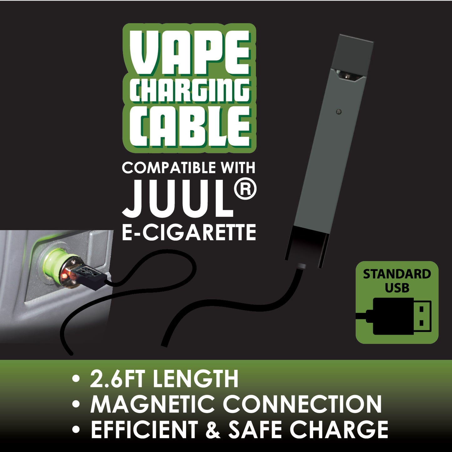 ITEM NUMBER 025986 VAPE CHARGING CABLE 6 PIECES PER DISPLAY