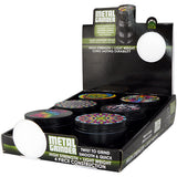Metal 4 Piece Grinder with Printed Top - 6 Pieces Per Retail Ready Display 26439