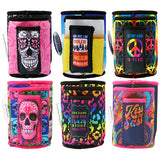 Neoprene Can and Bottle Cooler with Cigarette Pouch - 6 Pieces Per Retail Ready 26443