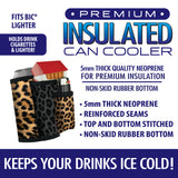 Neoprene Can and Bottle Cooler with Cigarette Pouch - 6 Pieces Per Retail Ready 26443