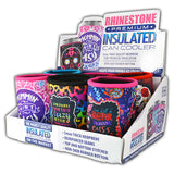 Neoprene Rhinestone Can and Bottle Cooler - 6 Per Retail Ready Display 26471